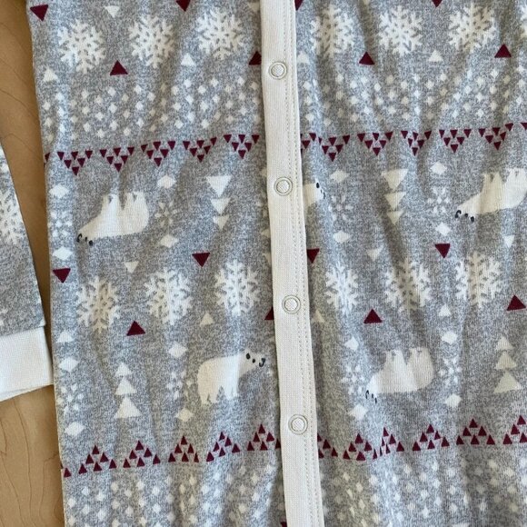 PL Sleep By Petit Lem Footed Pajama Unisex Sleeper BNWOT Holiday Winter - Picture 3 of 4
